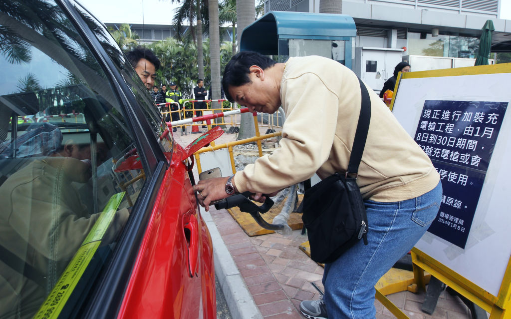 Un taxi eléctrico en China