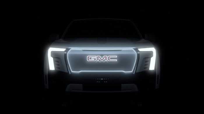 gmc sierra denali electrica gives a first look at its upcoming electric pickup  previewing the truck s unique and premium ext
