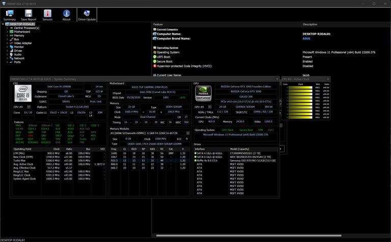 HWiNFO en Windows 11.