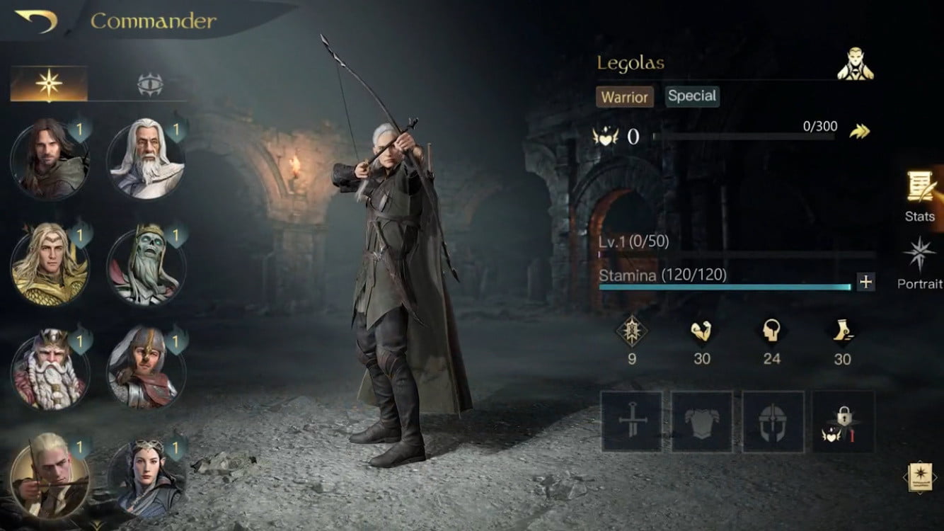 Selección de personajes en The Lord of the Rings: War