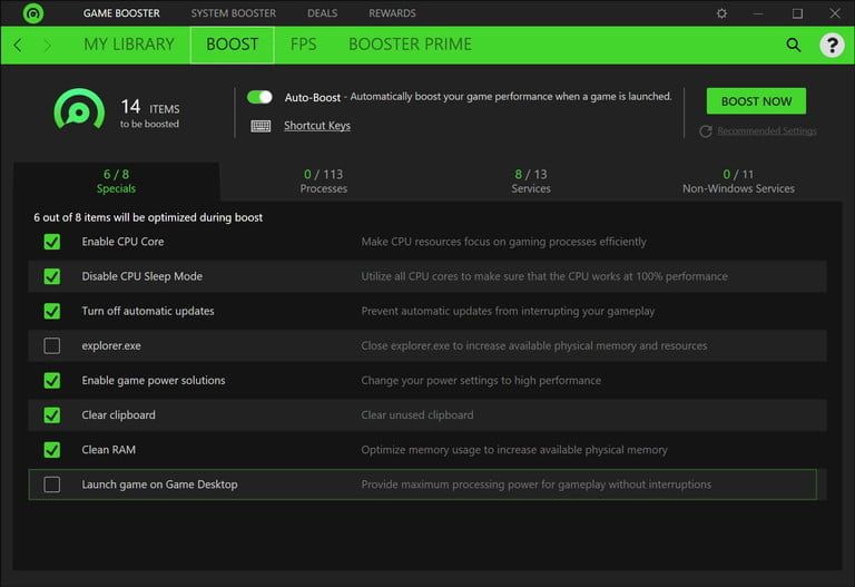 Software Razer Game Booster.