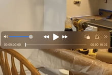 Captura de pantalla del botón de compartir en los controles de medios en QuickTime.