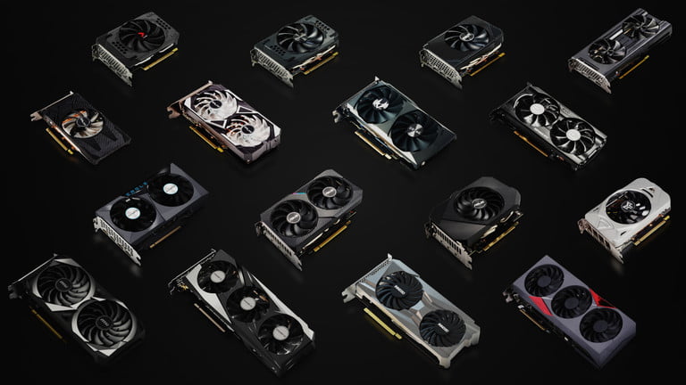 Varias versiones de la tarjeta gráfica RTX 3050. Para comparar a la Nvidia RTX 3050 vs. AMD RX 6500 XT.