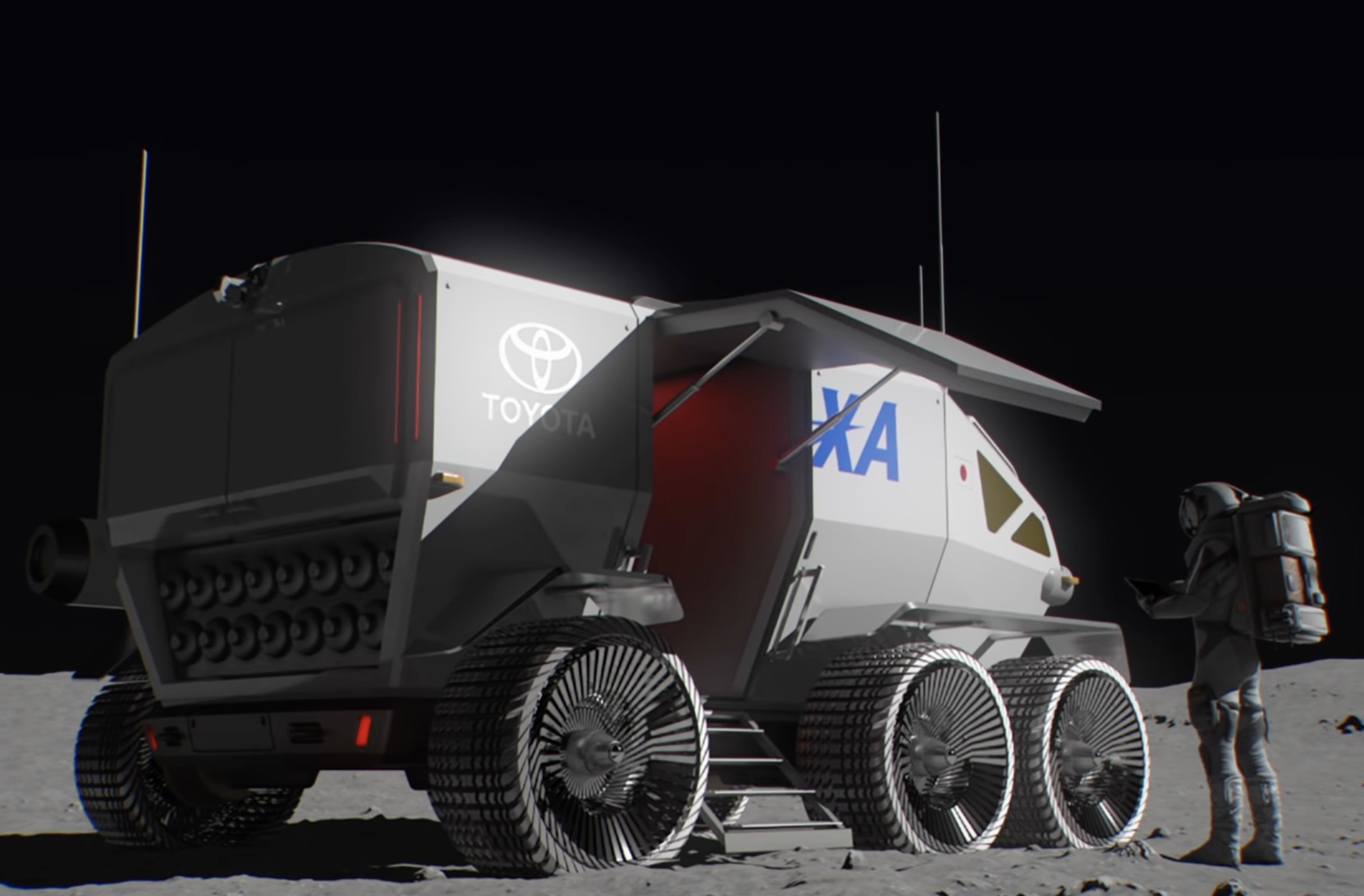 La imagen muestra un vehículo que desarrolla Toyota para la Luna.