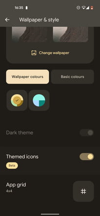 Fondo de pantalla y estilo en Android 12.