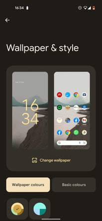 Iconos temáticos en Android 12.