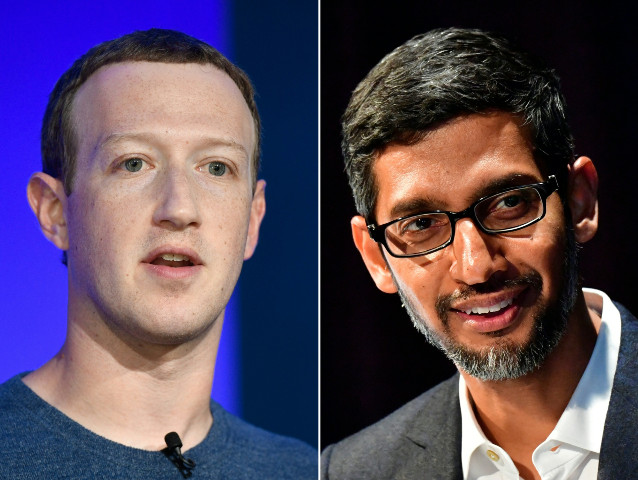 Los CEO de Facebook y Google