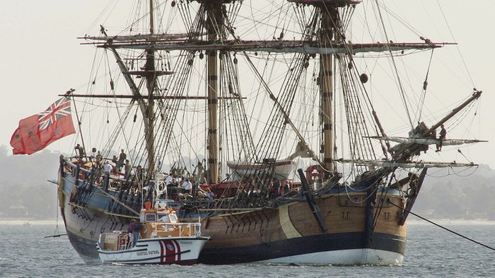 Una réplica del barco Endeavour del explorador James Cook.