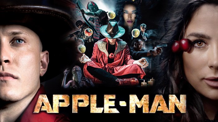 La imagen muestra el afiche de la película Apple-Man.