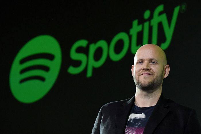 El CEO de Spotify, Daniel Ek durante una presentación.