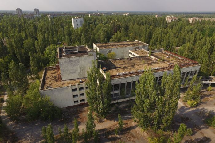 Los alrededores de la central nuclear de Chernóbil en Prípiat, Ucrania.