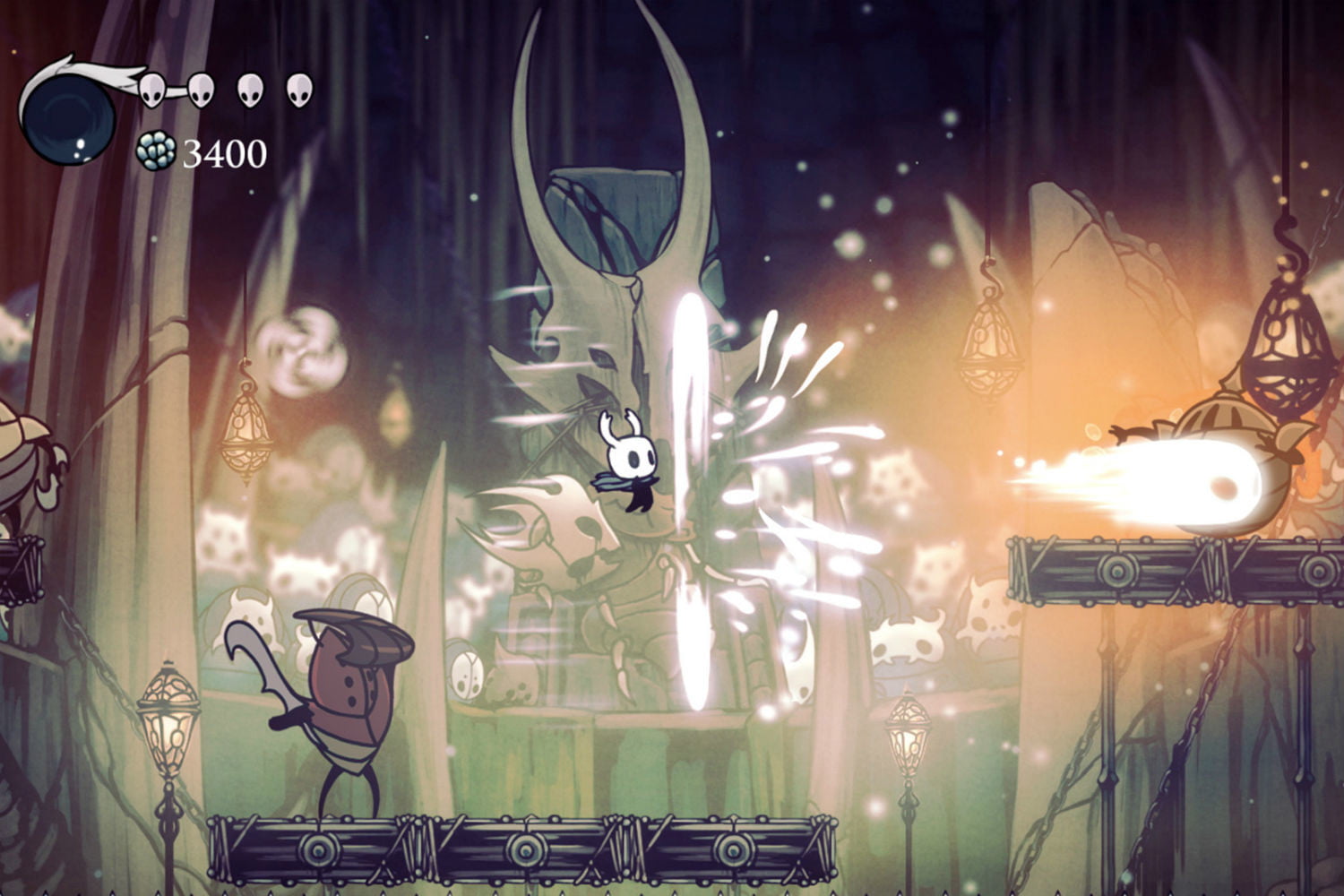 Juego de plataformas de Hollow Knight.