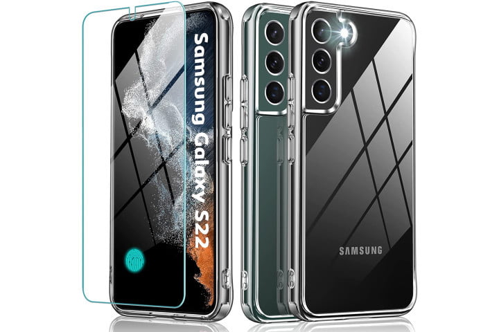 Oterkin Clear Case para Samsung Galaxy S22 con protector de pantalla.