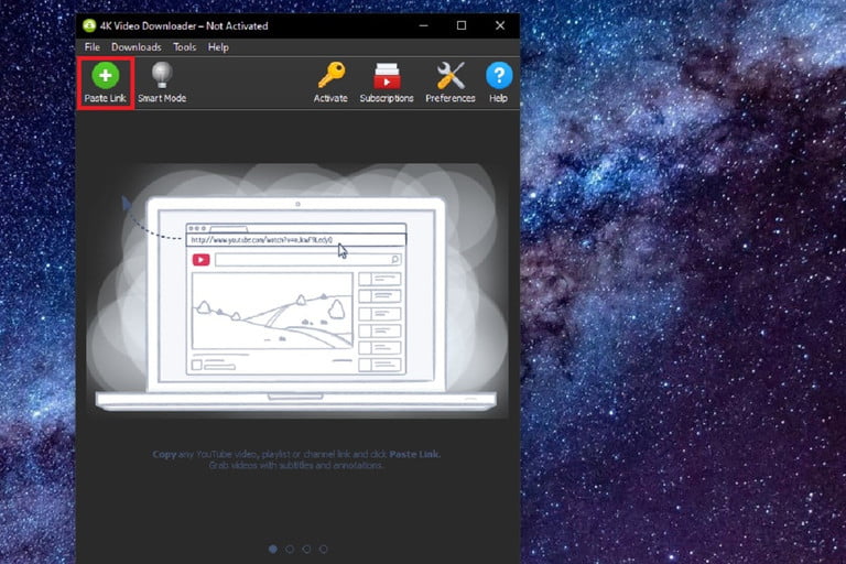Pantalla de la app 4K Video Downloader.