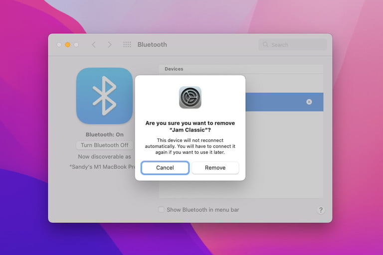 Cómo conectar accesorios bluetooth centro de control Mac eliminar dispositivo.