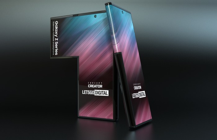 Una imagen conceptual de un teléfono plegable de Samsung.