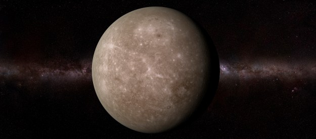 Una simulación del planeta Mercurio.