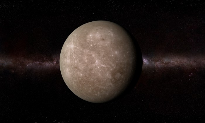 Una simulación del planeta Mercurio.