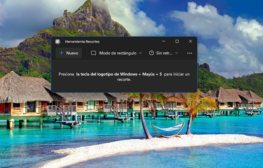 Herramienta Recortes en Windows 11.