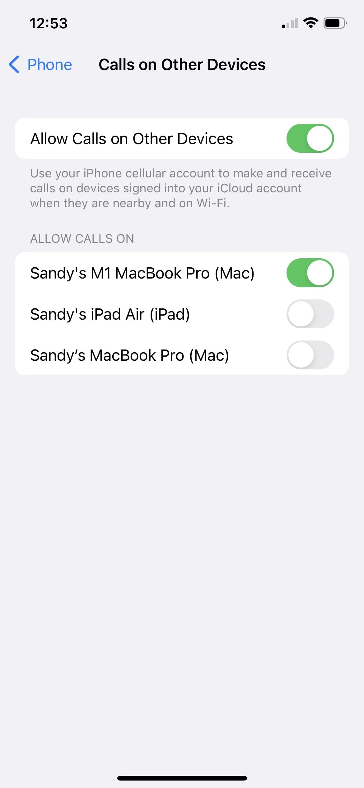 Llamadas de iPhone en Mac