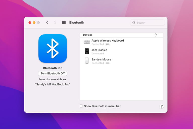 Cómo conectar accesorios bluetooth dispositivo conectado en las preferencias del sistema de Mac.