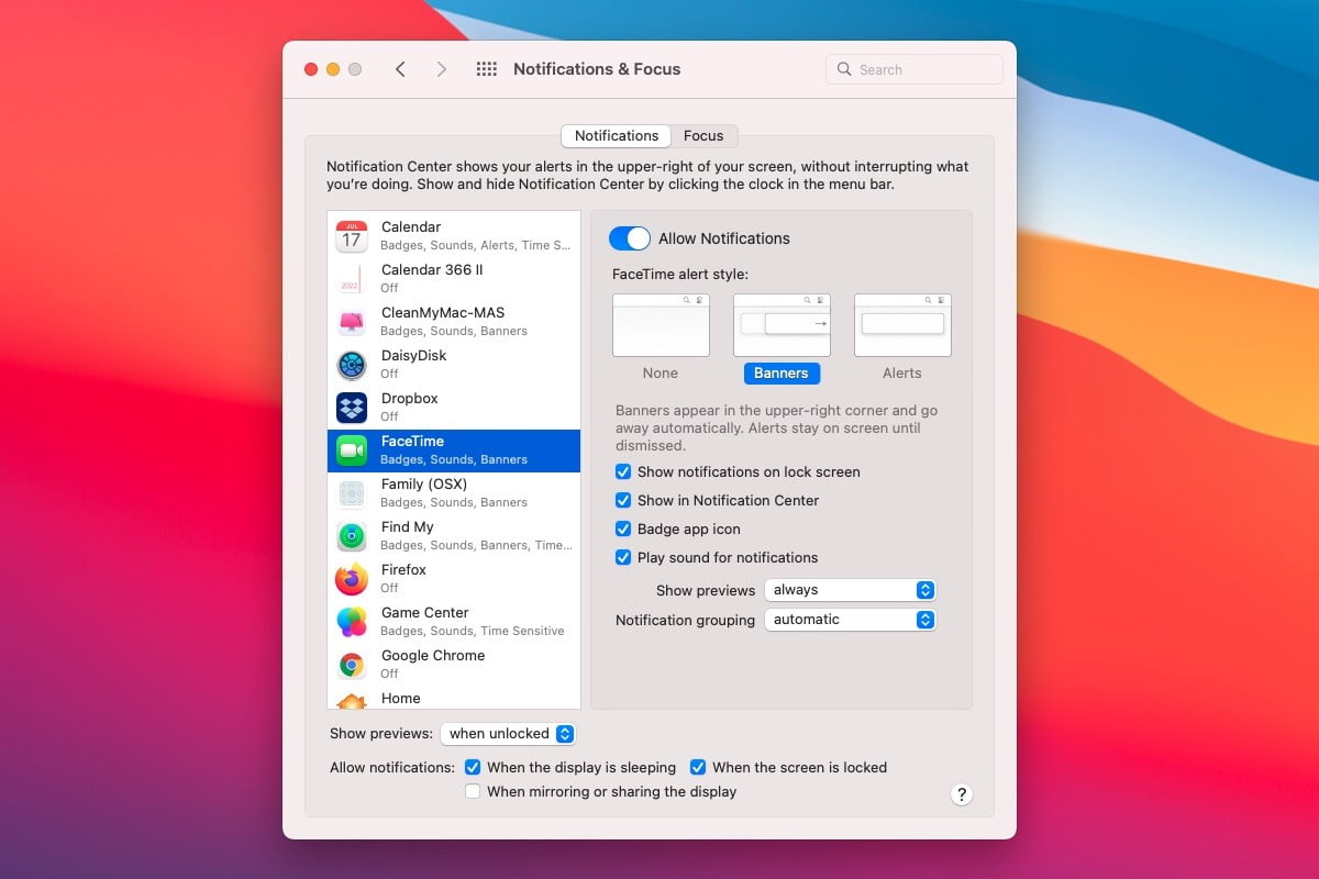 Notificaciones de llamadas de Facetime en Mac