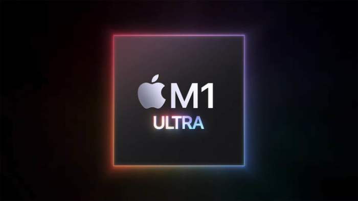 Logotipo del nuevo procesador M1 Ultra de Apple.