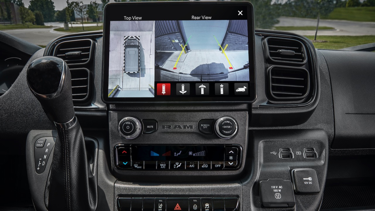 ram promaster 2023 fully configurable uconnect 5 touchscreen display with 360 degree surround view camera