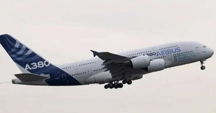 Un avión A380 de Airbus