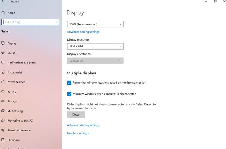 Configuración de la resolución en Windows 11.