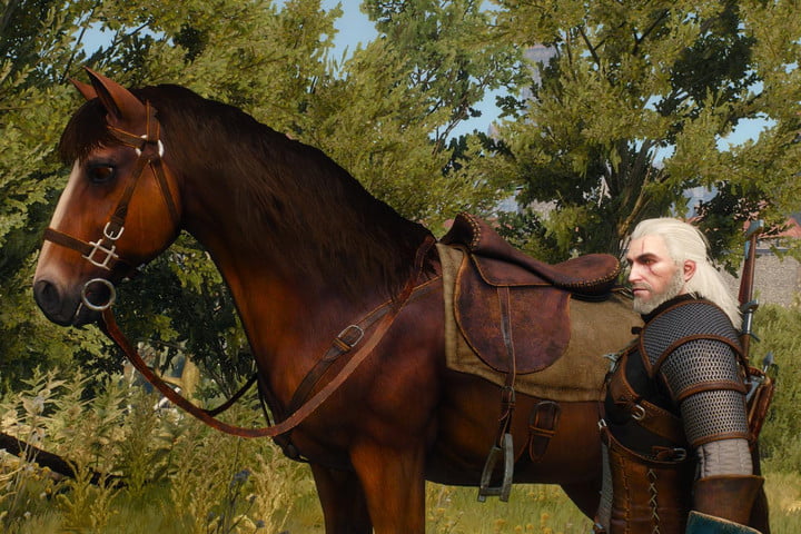 Geralt de The Witcher 3 y su caballo Roach.