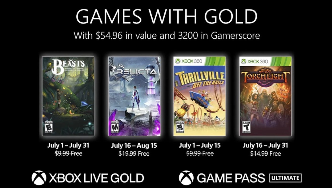 Los juegos gratis de Xbox Live Gold de julio