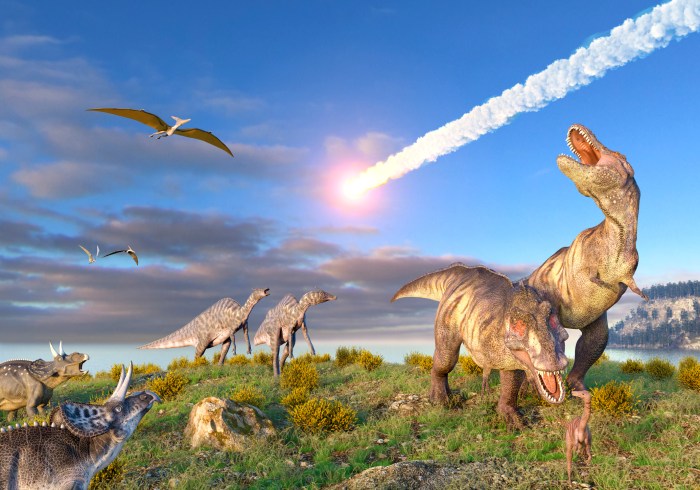 segundo meteorito habria terminado con los dinosaurios africa end of cretaceous kt event  illustration