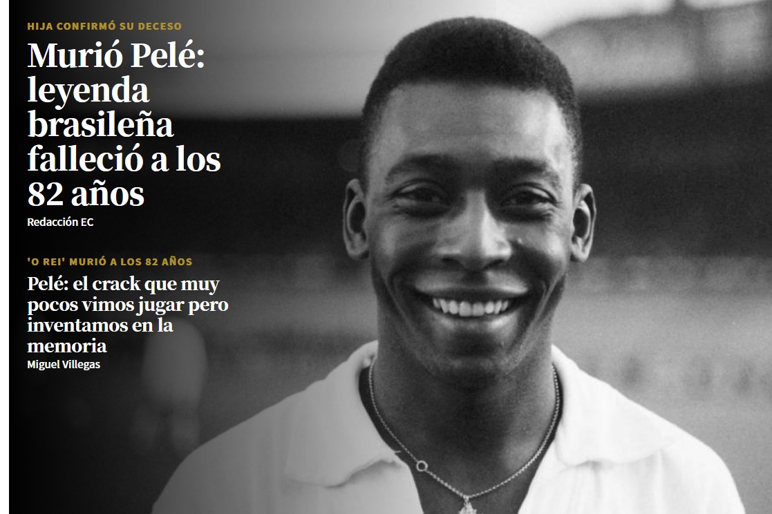 Rey en el cielo y la tierra!”: Las portadas por la muerte de Pelé