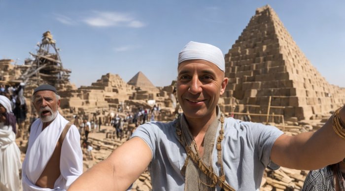 stelfie the time traveller selfies pasado selfie egipto antiguo