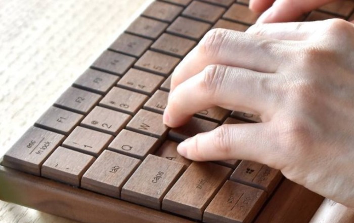 hacoa teclado de madera full ki board wireless