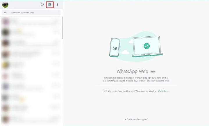 WhatsApp Web on Windows and Mac 1 new chat
