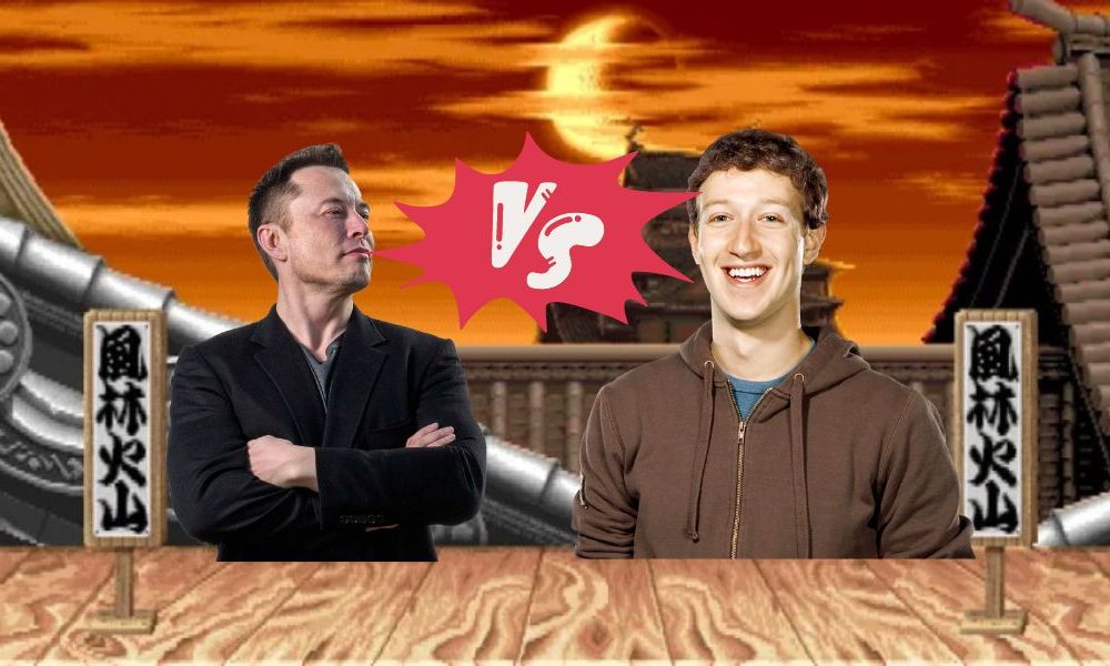 Elon Musk vs. Mark Zuckerberg estilo Street Fighter