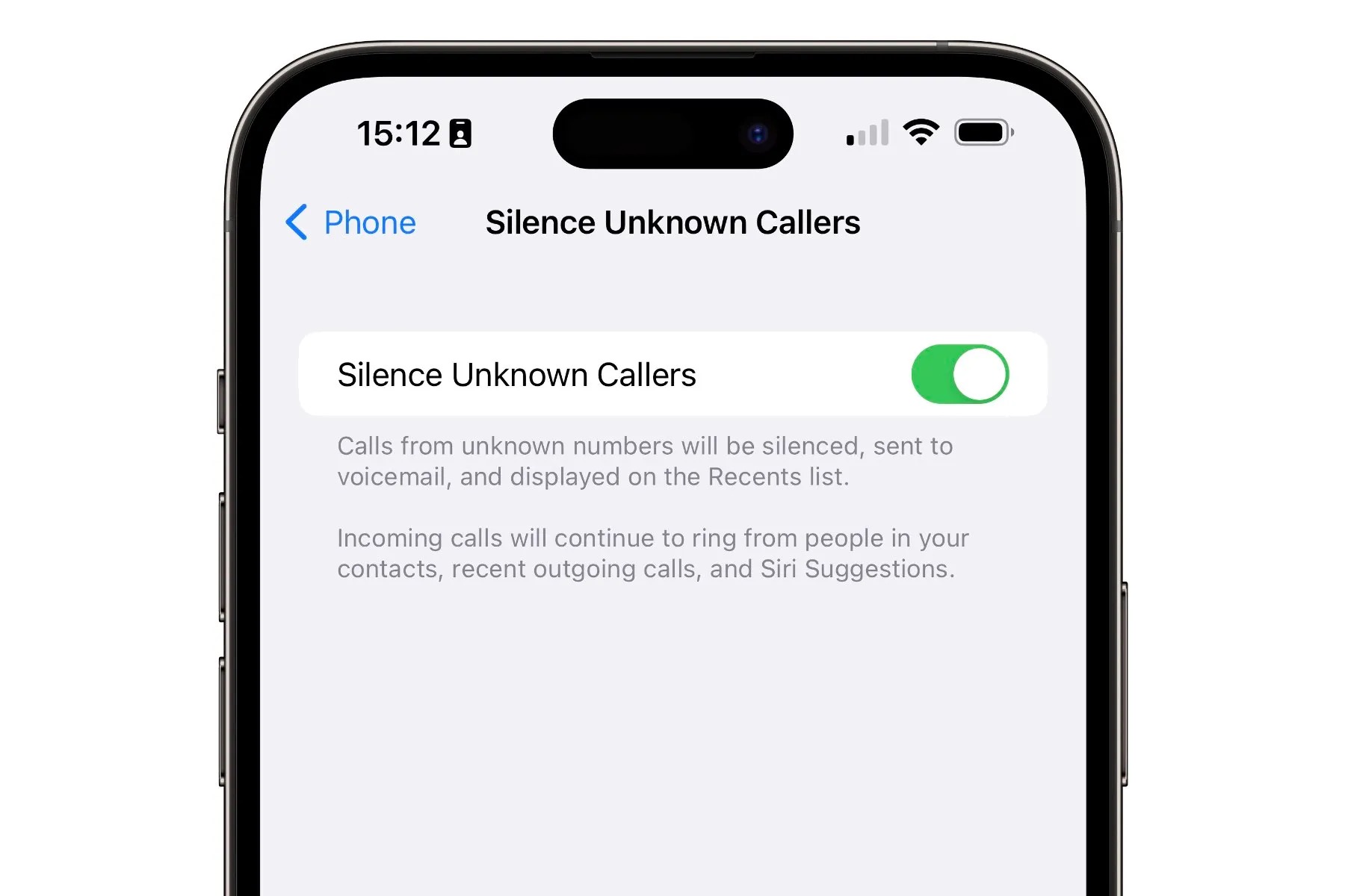 Cómo bloquear llamadas desconocidas en un iPhone