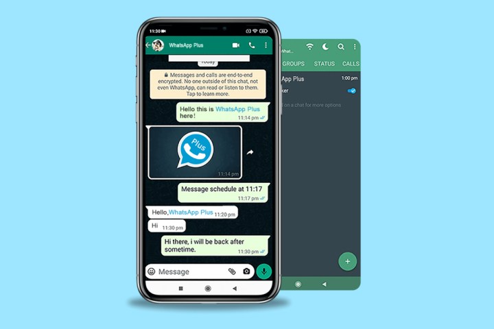 Capturas de pantalla de la aplicación alternativa WhatsApp Plus.