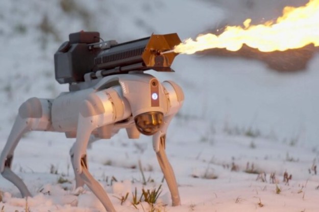 thermonator robot perro spot lanzallamas arc