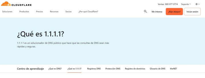 Una imagen del DNS Cloudfare.