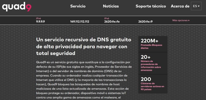 Una imagen del DNS Quad9.