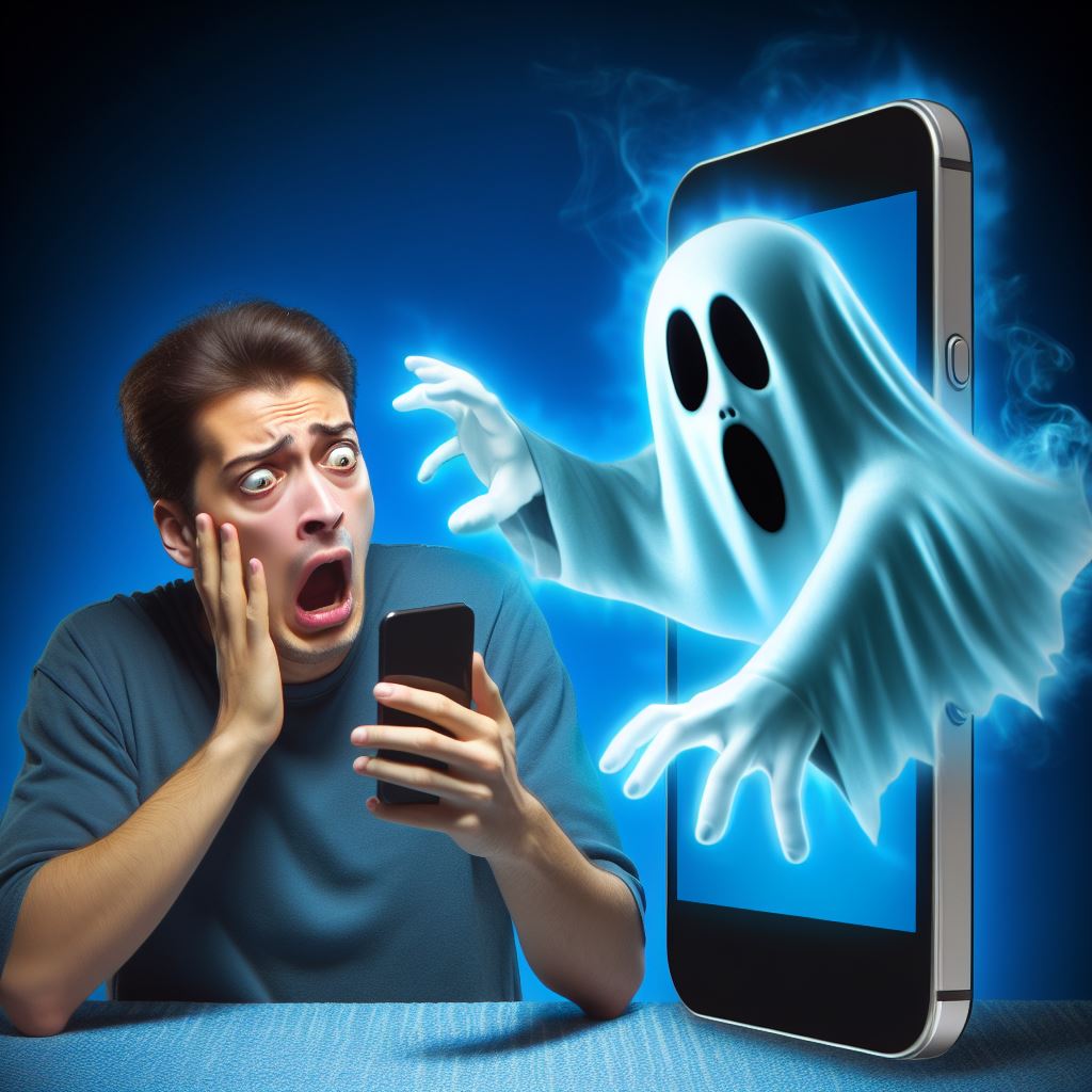 Fantasma sale de un iphone
