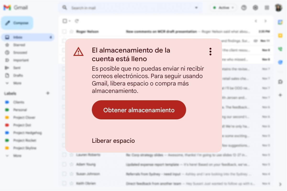 Gmail storage is full