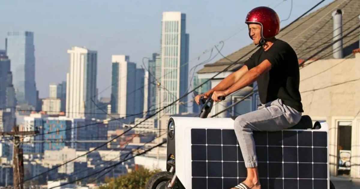 Este scooter se mueve solo con la energía solar y es un bólido