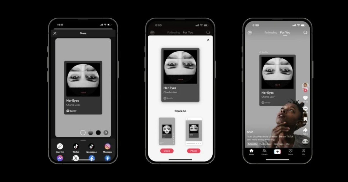 Ahora podrás compartir tu contenido de Spotify o Apple Music en TikTok