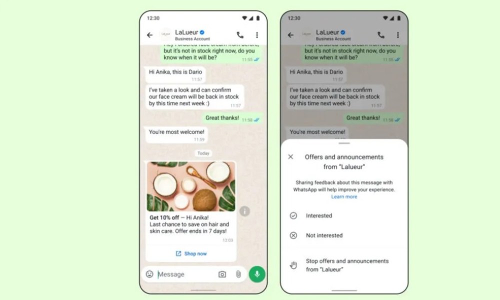 whatsapp evitar mensajes de marketing